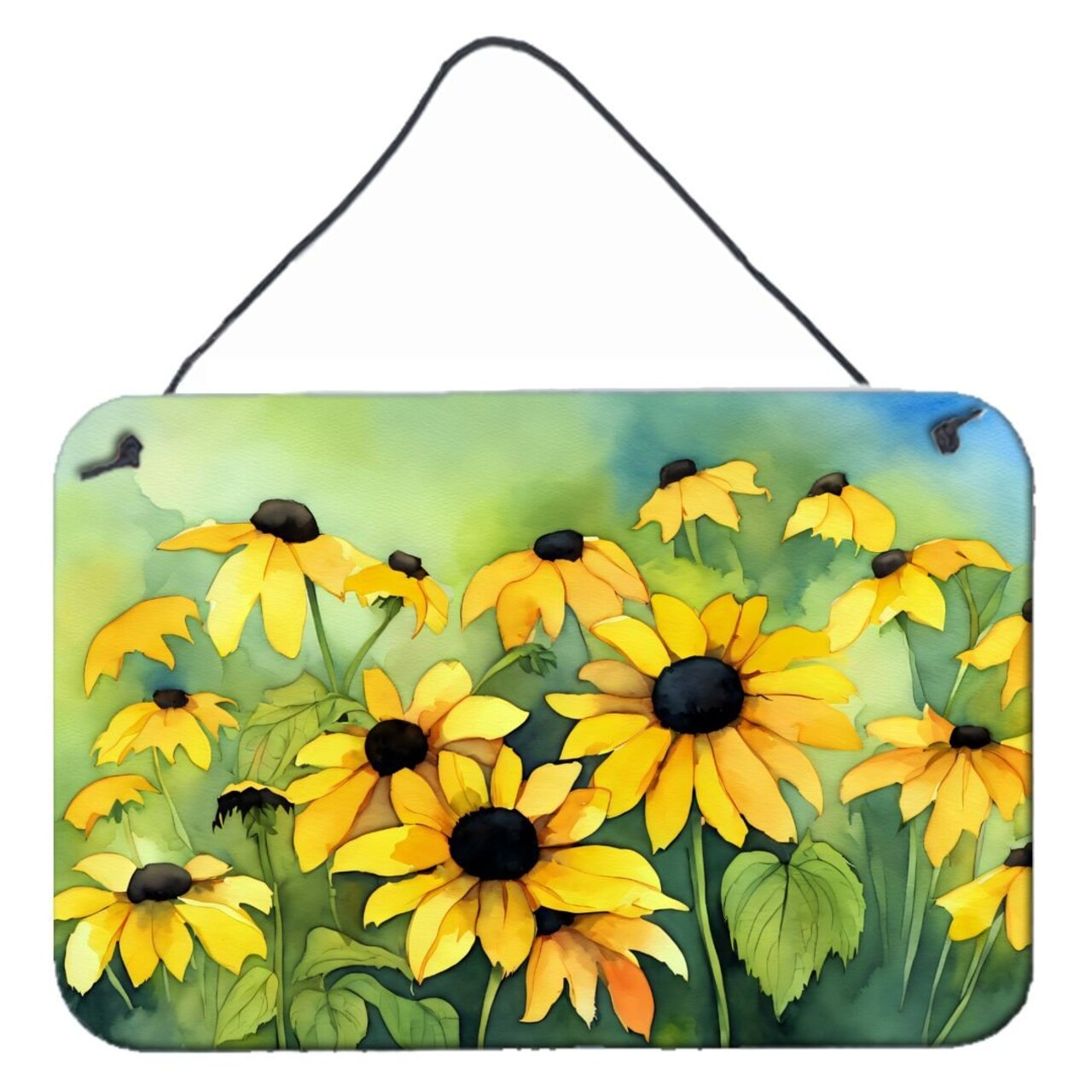 Edge Collections - 8" x 12" - Multicolor - Maryland Black-Eyed Susans Wall or Door Hanging Aluminum Print - 1 Piece